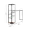 Flash Furniture Jura Metal Bar and Wine Table w/2 Slanted Shelves for Bottle Storage and Hanging Glass, Black Frame NAN-F-HY-B23102-BLKWLN-GG - alternate 7